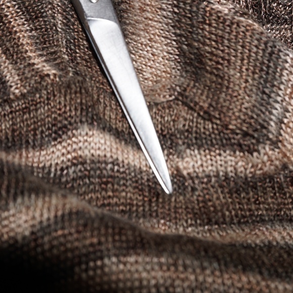 ELI TAHARI Long Waterfall cardigan belted chevron - Picture 8 of 9